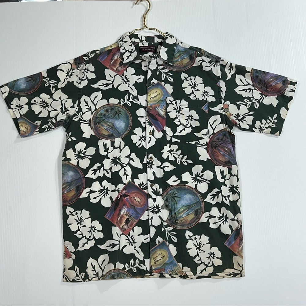 Roundtree & Yorke Caribbean/ Hawaiian men’s shirt size med - Picture 7 of 11
